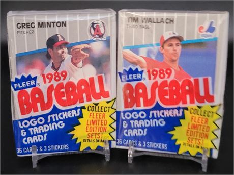 1989 FLEER BASEBALL FACTORY SEALED CELLO PACKS LOOK FOR GRIFFEY JR ROOKIE!