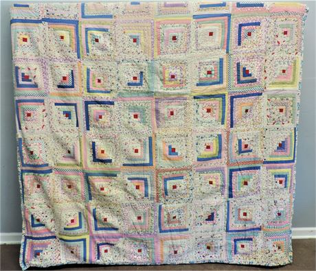 Vintage Hand Made Cotton Patch Quilt