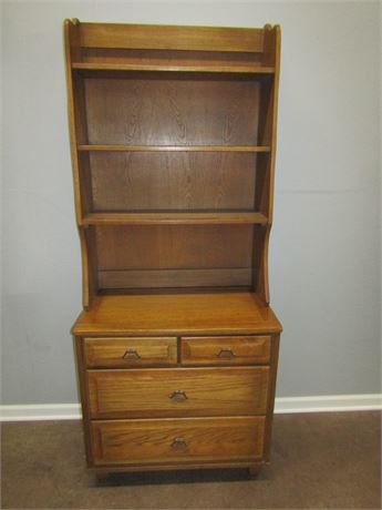 Vintage Commode Cabinet & Library Bookstack, Solid wood
