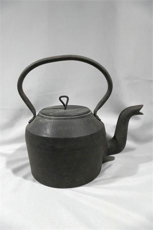 SWAIN Early Iron Antique Fireplace Tea Kettle