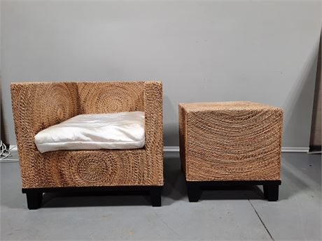 Rattan Chair & Side Table
