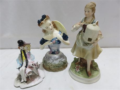 3-Piece Porcelain Figurine Lot