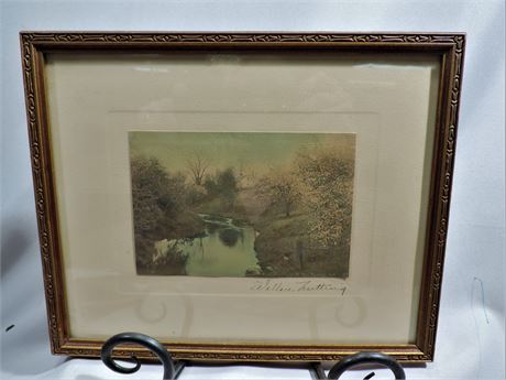 Signed Wallace Nutting River Scene Photograph