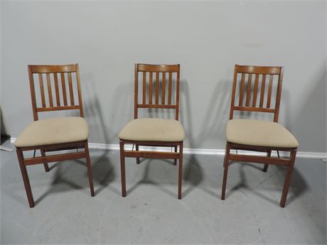 Set of Upholstered Folding Chairs