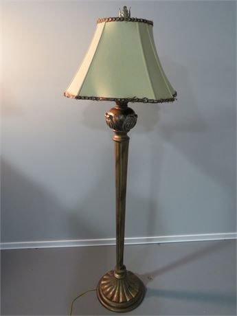 Faux Bronze Pillar Floor Lamp