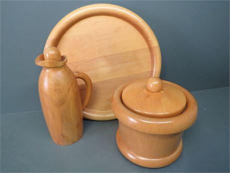 Mid-Century Manzoni Pietro Sycamore Wood Barware