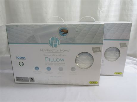 2 - NIB Huntington Home Contour Memory Foam Pillows