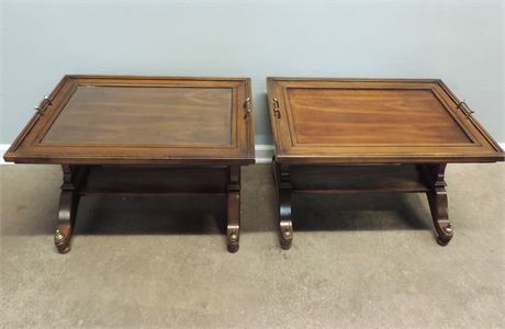 Pair of Solid Wood End Tables