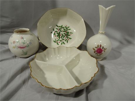 Lenox Collection, 4 Piece- Vase, Candy Dish, Bowls and "Special"
