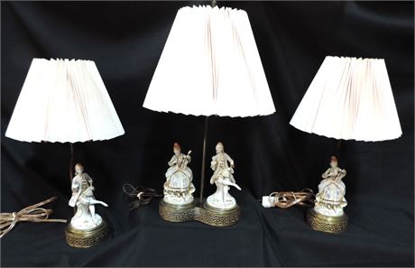 Vintage Victorian Porcelain Table Lamps