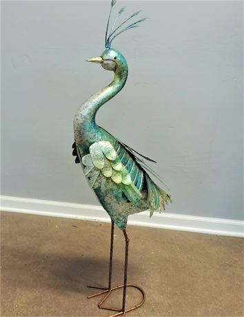Metal Art Peacock Sculpture Garden Decor