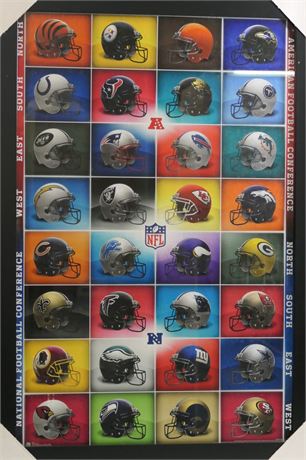 NEW - NFL Helmet Images Poster - AFC / NFC