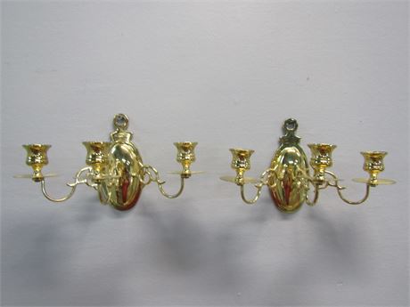 BALDWIN Wall Sconce Candle Holder, Colonial Style with three Arms