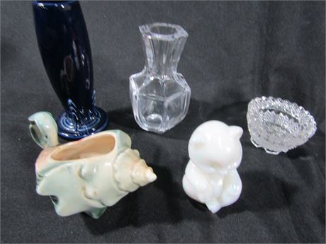 Orrefors, Fiesta, Hull and Fenton Collection, 5 Marked Pieces