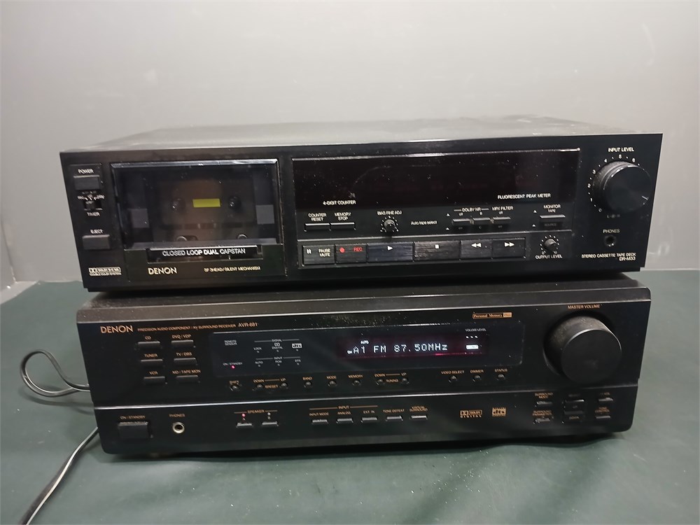 Transitional Design Online Auctions - Denon cassette deck & AV surround ...