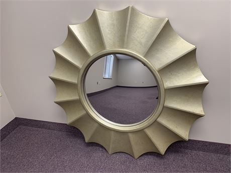 Large Round Matt Gold Decorative Mirror