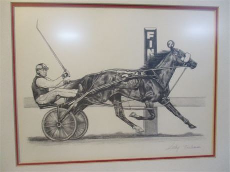 "KATHY TRELEANI" artist signed Trotter Horse