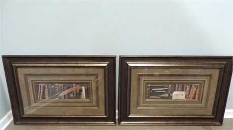 Pair of Framed Library Prints
