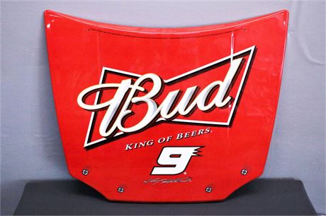 Anheuser-Busch Bud #9 Racing Car metal Hood replica wall art