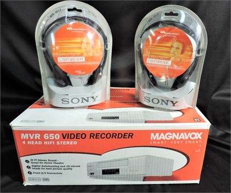 MVR 650 Video Recorder / Stereo / Pair of Sony Walkman Headphones