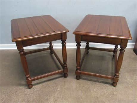 2 matching Cherry Finish Side Tables