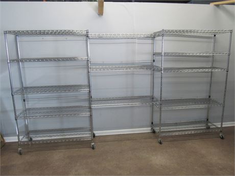 3-Wide Modular Metal Utility Storage/Shelving with Casters