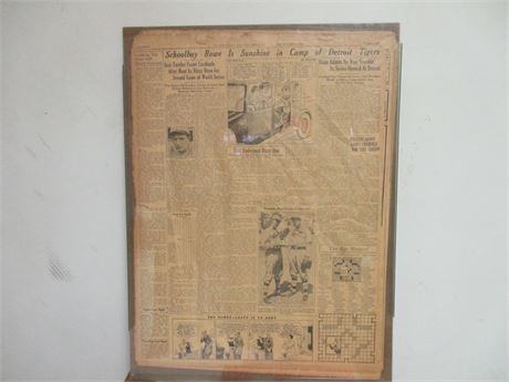 Saratogian Paper Oct 1934 World Series Detroit vs. Cards, includes Box score