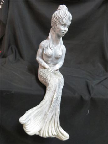 Concrete Mermaid Shelf Sitter Statue