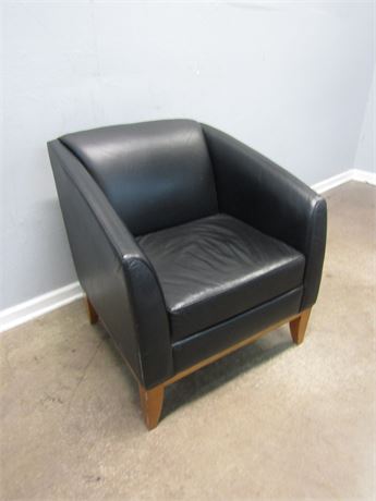 Leather Barrel Chair