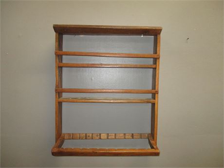 Antique Premative Plate Wall Rack,