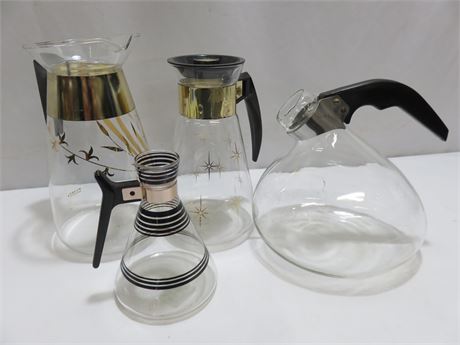 Vintage Mid-Century Glass Coffee Carafe Lot