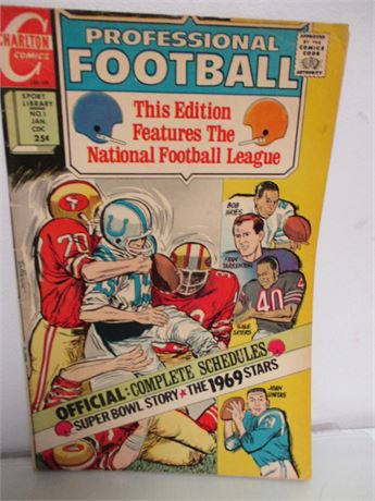 Charlston Comics 1969 No. 1 Issue Professional Football Edition