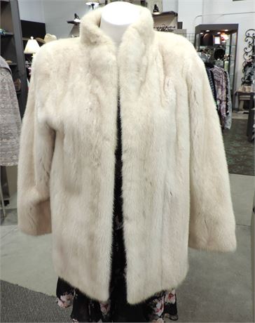 Stylish White MINK Fur Jacket