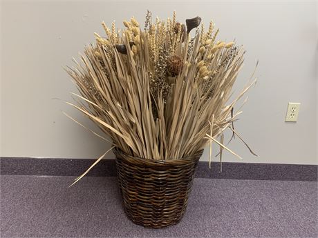 BASKET with DRIED FLOWERS
