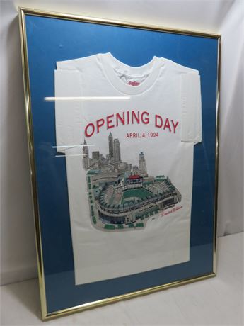 CLEVELAND INDIANS 1994 Opening Day Limited Edition T-Shirt Display
