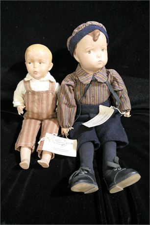 Miss Fannie Turgeon's Vintage Style Dolls Male / Boy Figures Signed / Dated Lot
