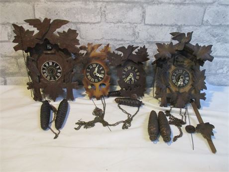 4 Piece Assorted Cuckoo Clocks