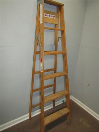 Werner Wooden Folding Ladder, 6' Light Duty