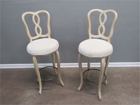 2  Bar Stools with Upholstered Seat Cushions