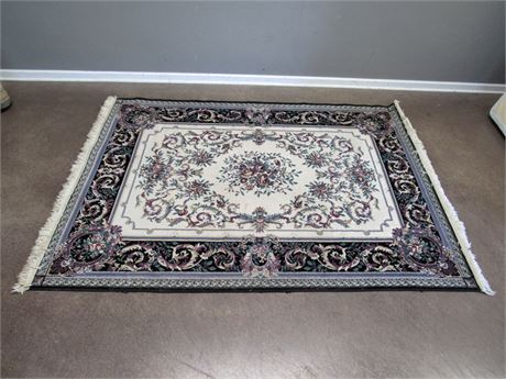 Cairo The Collection - Magnificence Ivory and Black Oriental/Asian Rug