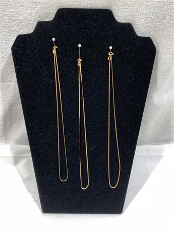 Lot of 3 14KT Yellow Gold Necklaces