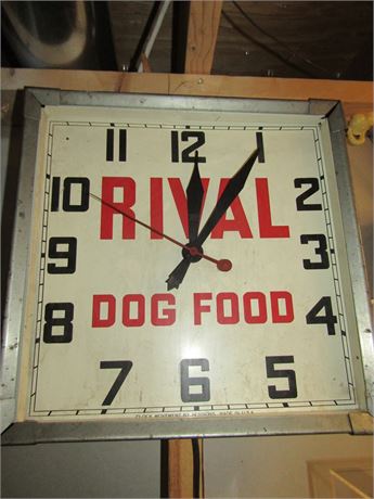 Vintage Electric Rival Dog Food Sign