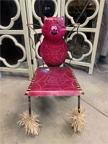 Whimsical Metal Child’s Hot Pink Bat Chair