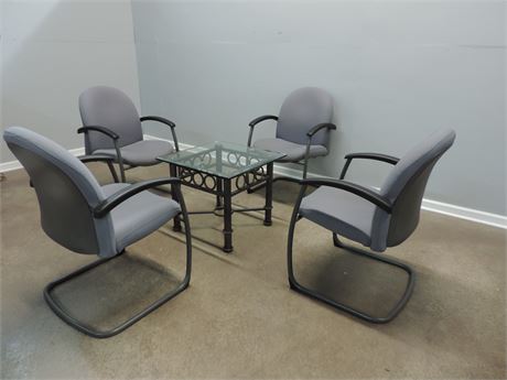 Stationery Office Chairs / Cast Iron Table