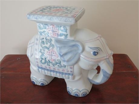 Ceramic Chinoiserie Elephant Plant Stand