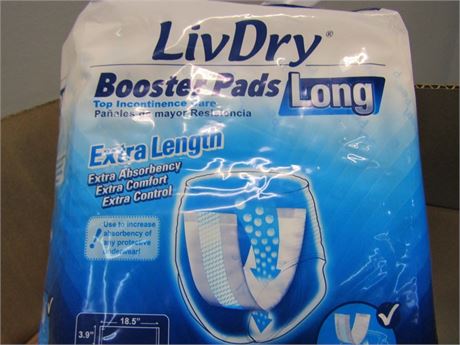 LivDry Booster Pads, Extra Absorbency for Comfort