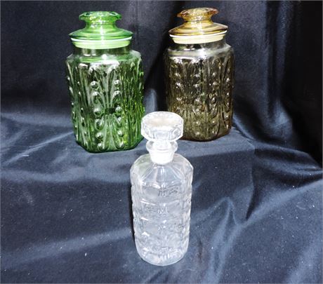 Vintage Glass Decanter / Glass Canisters