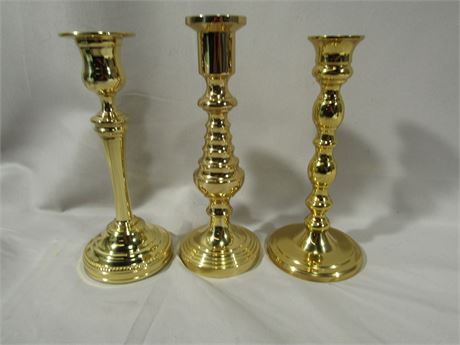Gold Candle Stick Holders, 2 Marked Baldwin