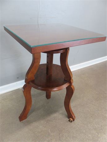 Adjustable Height Cherry Pedestal Table