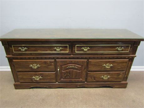 Double Dresser with Protective Glass